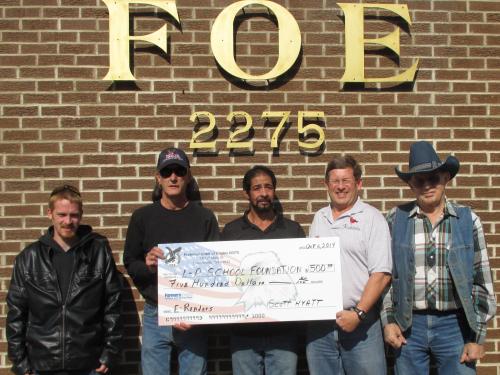 Donation from Fraternal Order of Eagles #2275